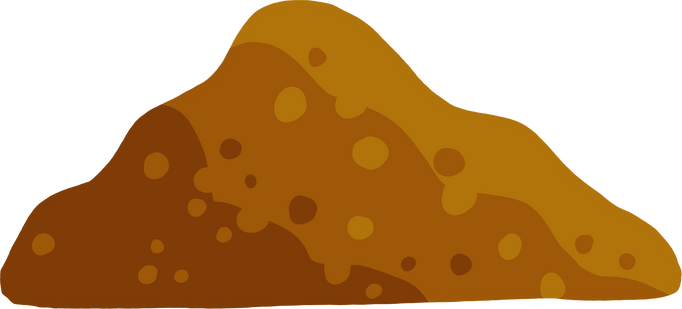 Pile of earth. Brown mound. Land and soil for farming.