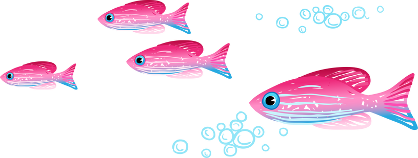 A Group of Small Tropical Fish Illustration